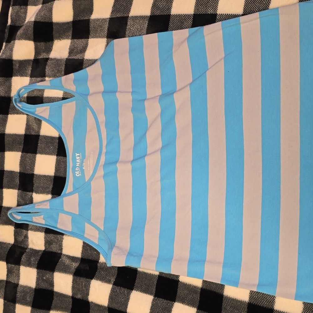 Old Navy Gray and Blue Striped Tank